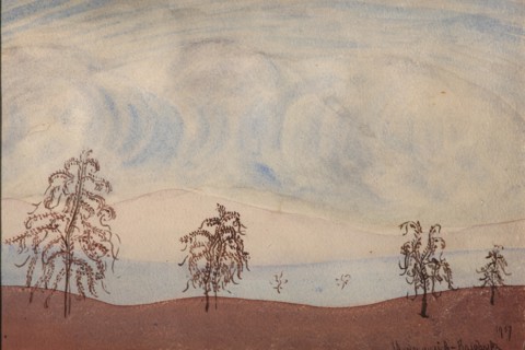 Landscape with trees, 1917. Artist: Voloshin, Maximilian (1877-1932)