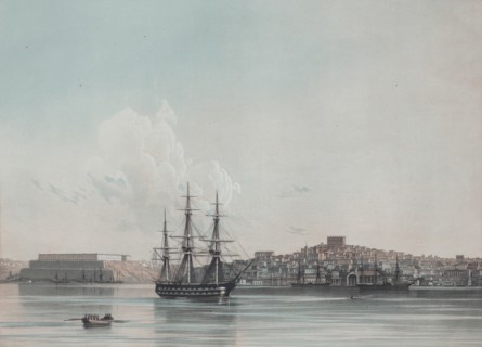 New Marine Barracks and Inner Harbor of Sevastopol, 1850s. Artist: Aivazovsky, Ivan Konstantinovich (1817-1900)