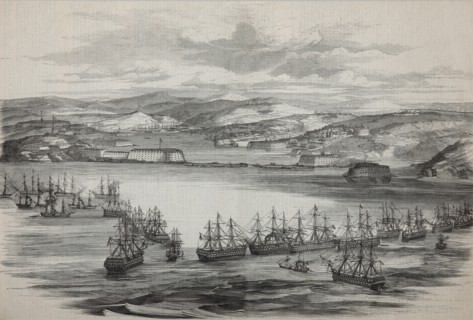 The British-French squadron in Sevastopol, ca 1855. Artist: Anonymous