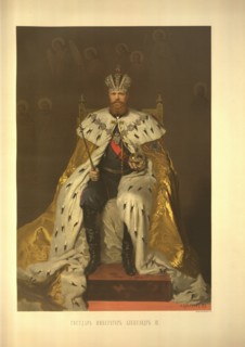 Coronation Portrait of the Emperor Alexander III (From the Coronation Album), 1883. Artist: Kramskoi, Ivan Nikolayevich (1837-1887)