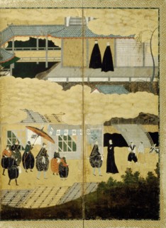 Arrival of a Portuguese ship. Nanban screen. Detail: Japanese Christians, ca. 1600. Artist: Anonymous