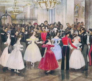 The Ball in the House of Princess Maria Baryatinskaya, 1830s. Artist: Gagarin, Grigori Grigorievich (1810-1893)
