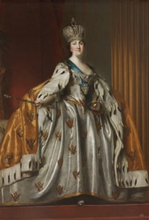 Portrait of Empress Catherine II (1729-1796) in Her Coronation Robes, after 1762. Artist: Erichsen, Vigilius (1722-1782)
