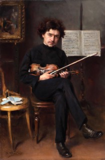 Portrait of the violinist and composer Jan Kubelik (1880-1940), 1908. Artist: Makovsky, Vladimir Yegorovich (1846-1920)