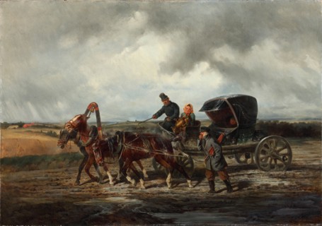 On the road to the tooth puller, 1873. Artist: Sverchkov, Nikolai Yegorovich (1817-1898)