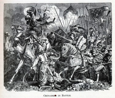 Crusaders in Battle, 1882. Artist: Anonymous