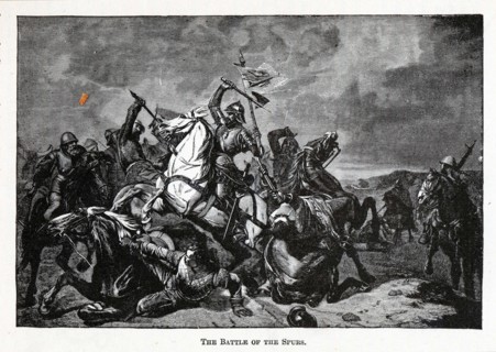 The Battle of the Spurs, 1882. Artist: Anonymous
