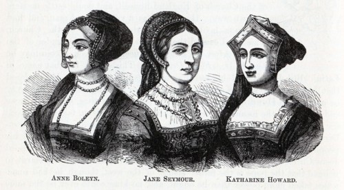 Anne Boleyn. Jane Seymour. Katharine Howard, 1882. Artist: Anonymous