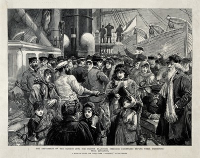 The Russian Jews examined by a doctor before the Emigration from Liverpool, 1891. Artist: Staniland, Charles Joseph (1838-1916)