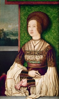 Portrait of Bianca Maria Sforza (1472-1510), the second wife of Maximilian I, Holy Roman Emperor, ca Artist: Strigel, Bernhard (ca 1460-1528)