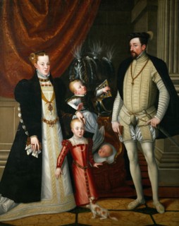 Holy Roman Emperor Maximilian II of Austria (1527-1576) and his wife Infanta Maria of Spain with the Artist: Arcimboldo, Giuseppe (1527-1593)