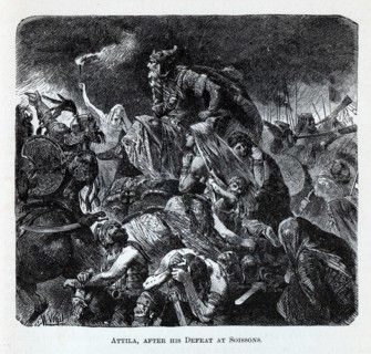 Attila after his Defeat at Soissons, 1882. Artist: Vogel, Hermann (1854-1921)