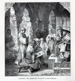 Alchemy and Astrology Taught in the Schools, 1882. Artist: Anonymous