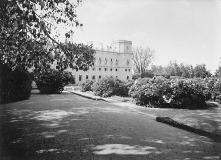 Garden by the Arsenal Square of the Gatchina Palace, 1890s. Artist: Anonymous