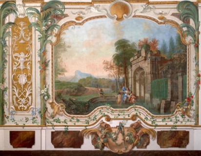 Mural painting in the living room of the Chinese palace in Oranienbaum, Mid of the 18th century. Artist: Anonymous