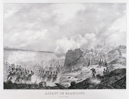 The storming the Brailov fortress on June 15, 1828, 1829. Artist: Beggrov, Karl Petrovich (1799-1875)