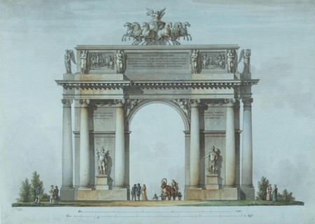 The Narva Triumphal Gate in St. Petersburg, 1814. Artist: Quarenghi, Giacomo Antonio Domenico (1744-1817)