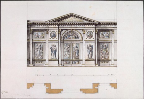 Iconostasis in the Smolny Convent of the Resurrection in St. Petersburg, 1780s. Artist: Quarenghi, Giacomo Antonio Domenico (1744-1817)