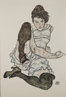 Seated Woman with Legs Drawn Up, 1917. Artist: Schiele, Egon (1890-1918)