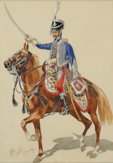 Russian Hussar Raising his Sabre.