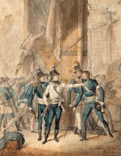 Prince Charles XIII of Sweden at the battle of Hogland on 17 July 1788.