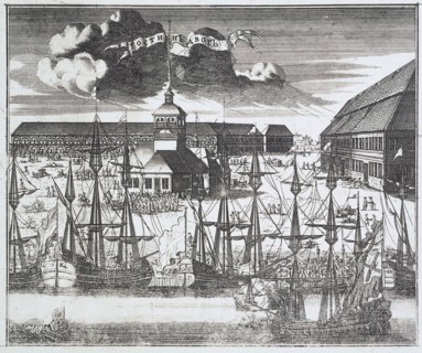 View of Troitskaya (Trinity) Square on City Island in St Petersburg, 1717.