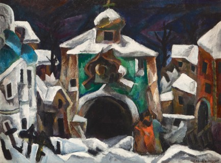 Stage design for the opera Boris Godunov by M, Mussorgsky, 1915-1916.