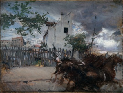 Landscape with horses (Horses running), 1880-1890.