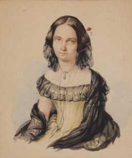 Yelizaveta Nikolayevna Krivtsova (1817-1855), née Princess Repnina-Volkonskaya, c. 1843.