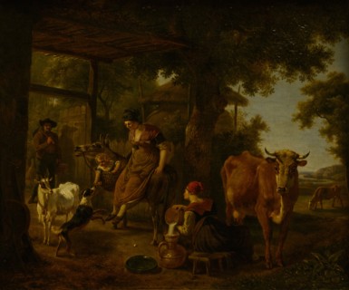 On the farm, A scene from rural life, Second Half of the 18th cen..