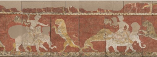 Wall painting from the Red Hall of the Palace in Varakhsha. Fragment.