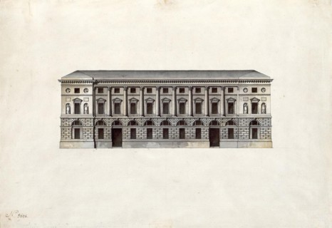 Facade of the Hermitage Theatre in Saint Petersburg.