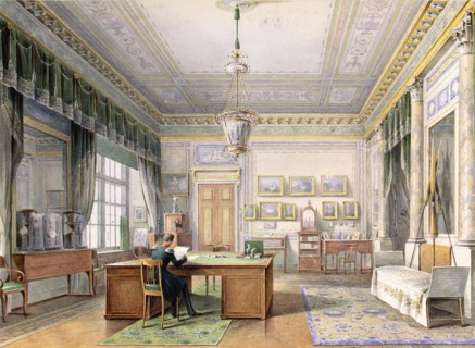 Interiors of the Winter Palace. The Study of Emperor Alexander II in the Winter Palace.