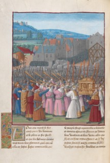 Joshua and the Fall of Jericho. Illustration in Flavius Josephus Antiquities of the Jews (Antiquit