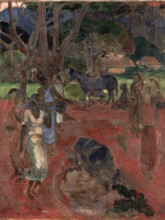 Tahitian Landscape with Nine Figures.