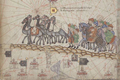 Caravan on the Silk Road. Detail from the Catalan Atlas.