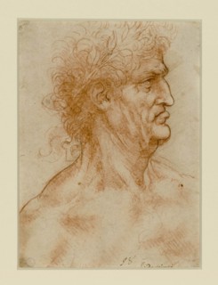 Head Of A Man In Profile Crowned With Laurel.