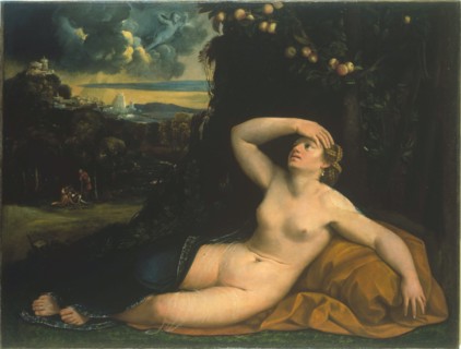 Venus awakened by Cupid.