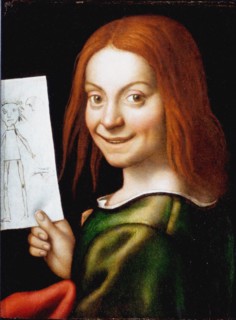 Portrait of a Child with a Drawing.