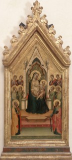 Madonna and Child with eight Angels and Saints Peter and Paul.