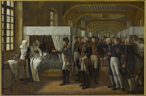 Napoleon I visiting the infirmary of Les Invalides, February 11, 1808.