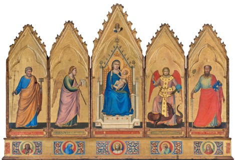 Polyptych: Madonna Enthroned with Child and Saints.