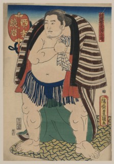 The sumo wrestler Kagamiiwa of the West Side.