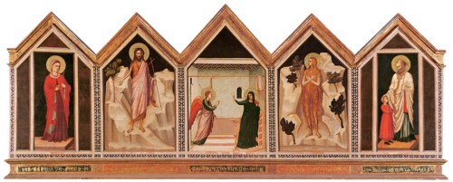 The Annunciationwith Saints Reparata, John the Baptist, Mary Magdalene and Nicholas. From the Polypt