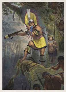 Battle signal of the Coroados (Bororo). Illustration from Voyage pittoresque et historique au Brésil