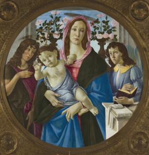 Madonna and Child with Saint John the Baptist and an angel.