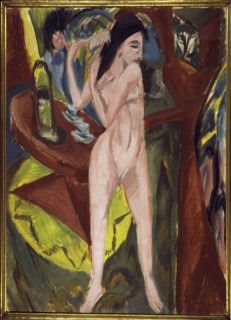 Nude from the Back with Mirror and Man.