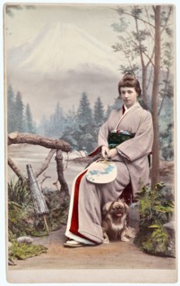 Infanta Adelgundes of Braganza (1858-1946) in Japanese clothing.