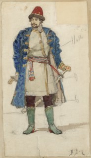 Prince. Costume design for the opera Rusalka by A. Dargomyzhsky.