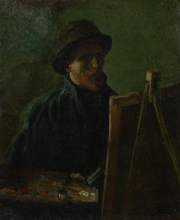 Self-portrait at the easel.